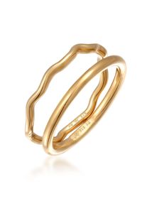 Ring-Set Elli "Ring Stapelringe 2er Set Bandringe 925 Silber" Gr. 54, gold, Fingerringe, Damen, 54, ohne Stein, Silber 925 (Sterlingsilber), Ring-Set