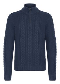 Troyer Blend "Troyer BHBASIM", Damen, Gr. L, blau (marineblaus), Obermaterial: 50% Baumwolle CO. 47% Polyacryl PAN. 3% Nylon NY., Pullover Troyer