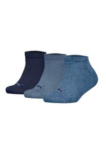 Sneakersocken Puma "Socken Plain Sneaker 3P 3er Pack", M&auml;dchen, Gr. 31-34, blau (denim blau), Obermaterial: 72% Baumwolle CO. 14% Polyamid PA. 12% Polyester PES. 2% Elasthan EL., Socken Sneakersocken