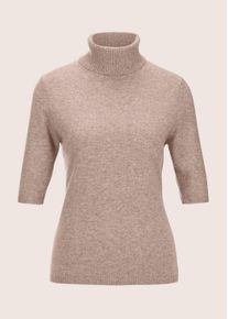 Madeleine Mode Longpullover MADELEINE "Kaschmirpullover Luxuri&ouml;ser Strickpullover mit Rollkragen", Damen, Gr. 34, braun (berber, melange), Obermaterial: 100% Kaschmir WS., Modern, normal, Pullover Longpullover, Kaschmirpullover mit Halbarm