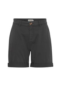 Shorts oxmo "Shorts OXCharline", Damen, Gr. 38, N-Gr, grau (ebony), Obermaterial: 98% Baumwolle CO. 2% Elasthan EL., Hosen Shorts