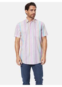 Kurzarmhemd Babista "Kurzarmhemd MELOR", Herren, Gr. XXL, weit, wei&szlig; (rosa gestreift), Obermaterial: 100% Baumwolle CO., Hemden Kurzarmhemd