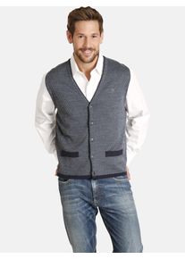 Strickweste Jan Vanderstorm "Strickweste TANE", Herren, Gr. 3XL, blau (blau gemustert), Obermaterial: 50% Wolle mw. 50% Polyacryl PAN., Westen Strickweste