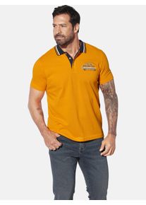 Poloshirt Jan Vanderstorm "Doppelpack Poloshirt TEOFIL", Herren, Gr. L, orange (orange dunkelblau), Obermaterial: 100% Baumwolle CO., Shirts Poloshirt