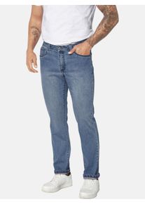 5-Pocket-Jeans Jan Vanderstorm "Tiefbundjeans RUNGHELM", Herren, Gr. 62, N-Gr, blau (hellblau), Obermaterial: 67% Baumwolle CO. 32% Polyester COOLMAX PES(Coolmax). 1% Elasthan EL., Jeans 5-Pocket-Jeans
