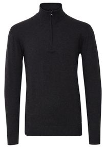 Troyer INDICODE "Troyer IDBaddon", Herren, Gr. XL, grau (charcoal mix), Obermaterial: 80% Baumwolle CO. 20% Polyamid PA., unifarben, normal, ohne Ausschnitt, Pullover Troyer