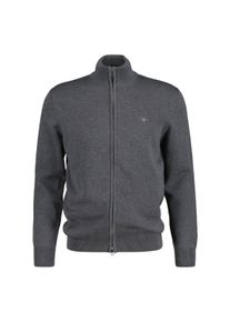 Sweatshirt Gant "Strickjacke CASUAL COTTON ZIP CARDIGAN", Damen, Gr. L, grau, Obermaterial: 100% Baumwolle CO., Sweatshirts Sweatshirt