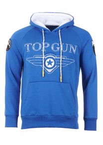 Kapuzensweatshirt Top Gun "Hoodie Defend TG20193010", Damen, Gr. M, blau, Obermaterial: 65% Baumwolle CO. 35% Polyester COOLMAX PES(Coolmax)., Pullover Kapuzensweatshirt