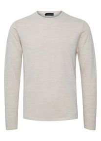 Strickfleece-Pullover Casual Friday "Strickpullover CFKent", Herren, Gr. S, beige (light sand), Obermaterial: 50% Wolle WO. 50% Polyacryl PAN., Pullover Strickfleece-Pullover