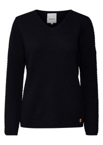 Strickfleece-Pullover oxmo "Strickpullover OXHanna", Damen, Gr. S, schwarz, Obermaterial: 100% Baumwolle CO., Pullover Strickfleece-Pullover