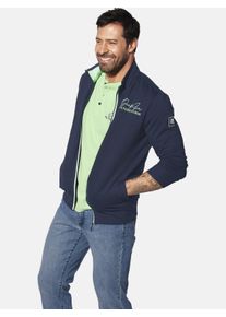 Sweatjacke Jan Vanderstorm "Sweatjacke JAVALD", Herren, Gr. 6XL, blau (dunkelblau), Obermaterial: 100% Baumwolle CO., Sweatjacken Sweatjacke