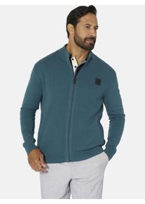 Strickjacke Jan Vanderstorm "Strickjacke INGAR", Herren, Gr. 5XL, blau (petrol), Obermaterial: 100% Baumwolle CO., Strickjacken Strickjacke
