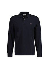 Poloshirt Gant "Poloshirt Regular Shield Longsleeve Pique Rugger 1er Pack", Herren, Gr. S, schwarz, Obermaterial: 100% Baumwolle CO., Shirts Poloshirt