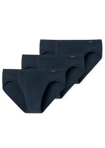 Slip Schiesser "Slip 3er Pack", Herren, Gr. XL, blau (dunkelblau), Obermaterial: 95% Baumwolle CO. 5% Elasthan EL., Unterhosen Slip