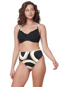 Bikini-Hose Triumph "Summer Allure Highwaist brief", Damen, Gr. 36, N-Gr, schwarz (schwarz combination), Microfaser, Elasthan, Recycling-Polyamid, bedruckt, gemustert, mehrfarbig, Badehosen Bikini-Hose, moderner Druck
