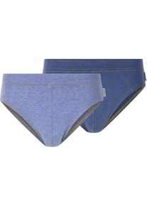 Slip Babista "2er Pack Slip BELIMON", Herren, Gr. L, blau, Obermaterial: 60% Baumwolle CO. 40% Polyester COOLMAX PES(Coolmax)., Unterhosen Slip