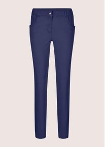 Madeleine Mode Stoffhose MADELEINE "Hose Schlanke Five-Pocket mit Stretch-Komfort", Damen, Gr. 40, N-Gr, blau (nachtblau), Obermaterial: 71% Baumwolle CO. 26% Modal CMD. 3% Elasthan EL., Hosen Stoffhose