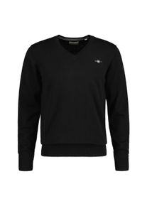 Sweater Gant "Strickpullover CLASSIC COTTON V-NECK", Herren, Gr. XL, schwarz, Obermaterial: 100% Baumwolle CO., Sweatshirts Sweater