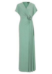 Abendkleid Vera Mont "Abendkleid im Glitzer-Look", Damen, Gr. 38, EURO, gr&uuml;n (gr&uuml;n, silber), 84% Polyamid PA. 9% Polyester PES. 7% Elasthan EL., Kleider Abendkleid