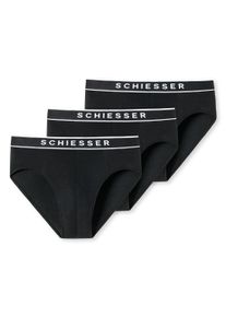 Slip Schiesser "Slip 3PACK Rio-Slip "95/5" 3er Pack", Herren, Gr. M, schwarz, Obermaterial: 95% Baumwolle CO. 5% Elasthan EL., Unterhosen Slip