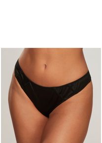 String Petite Fleur Gold, Damen, Gr. 36/38, schwarz, Microfaser, Obermaterial: 60% Polyester, 36% Polyamid, 4% Elasthan, Unterhosen String, mit edlem B&auml;nderdetail und Ringaccessoire aus Satin-Material