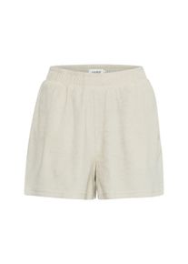 Sweatshorts oxmo "Sweatshorts OXFrinka", Damen, Gr. XS, N-Gr, beige (birch), Obermaterial: 80% Baumwolle CO. 20% Polyester PES., Hosen Sweatshorts
