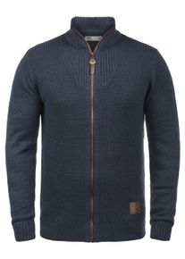 !Solid Strickjacke SOLID "Strickjacke SDTristian", Herren, Gr. S, grau (ins bl mel), Obermaterial: 50% Baumwolle CO. 50% Polyacryl PAN., Strickjacken Strickjacke