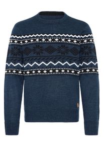 Strickfleece-Pullover Blend "Strickpullover BHNohr", Herren, Gr. M, blau (marineblaus), Obermaterial: 100% Polyacryl PAN., Pullover Strickfleece-Pullover