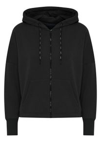 Sweatjacke oxmo "Sweatjacke OXSanice", Damen, Gr. S, schwarz, Obermaterial: 55% Polyester PES. 45% Baumwolle CO., Sweatjacken Sweatjacke