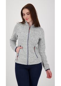 Strickfleecejacke DEPROC Active "KIRKVALE X WOMEN", Damen, Gr. 50 (XL), grau (hellgrau), 100% Polyester, bequem, gerader Abschluss mit Gummizug, Jacken Strickfleecejacke, auch in Gro&szlig;en Gr&ouml;&szlig;en erh&auml;ltlich