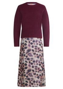 Midikleid Cartoon "Midikleid 2er Set", Damen, Gr. 40, EURO, lila (taupe, violett), 97% Polyester PES. 3% Elasthan EL., Kleider Midikleid