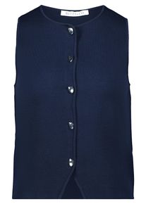 BETTY & CO Strickjacke BETTY & CO "Strickweste mit Knopfleiste", Damen, Gr. 44, blau (dunkelblau), Obermaterial: 77% Viskose CV. 23% Polyamid PA., Strickjacken Strickjacke