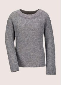 Madeleine Mode Longpullover MADELEINE "Pullover Pullover mit Glanz-Effekt", Damen, Gr. 36/38, grau (graphit, dunkelpuder), Obermaterial: 42% Polyacryl PAN. 36% Polyamid PA. 19% Alpaka WP. 3% metallisierte Fasern MTF., Modern, normal, Pullover Longpullover