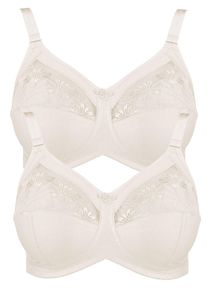 Entlastungs-BH Anita "2er Pack Komfort BH ohne B&uuml;gel Safina", Damen, Gr. 95, Cup C, beige (crystal crystal), Obermaterial: 50% Polyamid PA. 25% Polyester PES. 10% Elasthan EL. 10% Viskose CV. 5% Baumwolle CO., BHs Entlastungs-BH