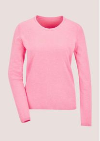 Madeleine Mode Longpullover MADELEINE "Pullover Leichtes Feinstrick-Oberteil mir Rundhals", Damen, Gr. 40/42, rosa (himbeersorbet, melange), Obermaterial: 46% Modal CMD. 40% Polyacryl PAN. 14% Polyamid PA., Modern, Pullover Longpullover