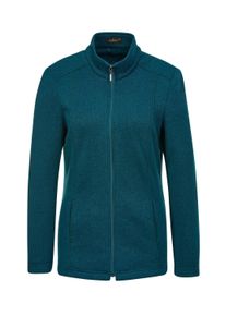 Fleecejacke GOLDNER "Kuschelweiche Strickfleece-Jacke", Damen, Gr. 42, blau (petrol, melange), Obermaterial: 100% Polyester PES., weit Tubular, Jacken Fleecejacke, Kuschelweiche Innenseite
