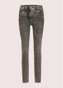 Madeleine Mode Regular-fit-Jeans MADELEINE "Jeans Schmale Jeans mit Used-Waschung", Damen, Gr. 46, N-Gr, grau, Obermaterial: 93% Baumwolle CO. 5% Polyester PES. 2% Elasthan EL., Jeans Regular-fit-Jeans