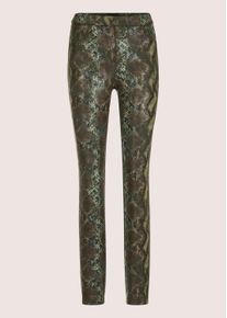 Madeleine Mode Jerseyhose MADELEINE "Hose Gerade Jerseyhose mit Animal-Print", Damen, Gr. 20, K-Gr, gr&uuml;n (khaki), Obermaterial: 74% Polyester PES. 22% Viskose CV. 4% Elasthan EL., Hosen Jerseyhose