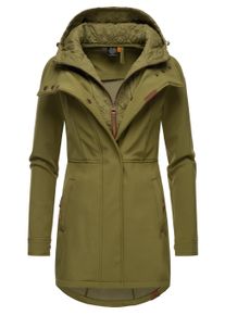 Regenmantel Ragwear "Softshellmantel Ybela", Damen, Gr. XL, gr&uuml;n (light olive23), Obermaterial: 97% Polyester PES. 3% Elasthan EL. Obermaterial: Futter: 100% Polyester PES., M&auml;ntel Regenmantel