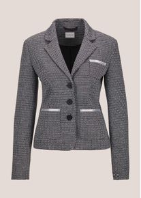 Madeleine Mode Jerseyblazer MADELEINE "Jerseyblazer Kurzblazer aus Struktur-Jersey", Damen, Gr. 44, wei&szlig; (steingrau, wollwei&szlig;, melange), Obermaterial: 65% Polyester PES. 30% Viskose CV. 5% Elasthan EL., Modern, normal, Blazer Jerseyblazer