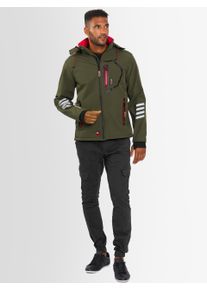 Softshelljacke Arctic Seven "Arctic Seven Herren Softshell Jacke &Uuml;bergangsjacke AS301", Herren, Gr. 3XL, bunt (olive, rot), Obermaterial: 96% Polyester PES. 4% Elasthan EL., Jacken Softshelljacke