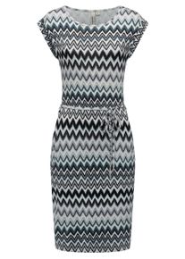 Sommerkleid Ragwear "Sommerkleid Taggien Print", Damen, Gr. L, N-Gr, schwarz (ash), Obermaterial: 95% Viskose CV. 5% Elasthan EL., Kleider Sommerkleid