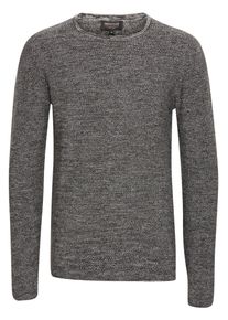 Strickfleece-Pullover INDICODE "Strickpullover IDJadas", Herren, Gr. S, grau (charcoal), Obermaterial: 90% Baumwolle CO. 10% Polyamid PA., Pullover Strickfleece-Pullover