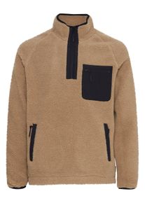 Strickfleece-Pullover INDICODE "Fleecejacke IDTrout", Herren, Gr. L, beige (cornstalk), Obermaterial: 100% Polyamid PA., Sweatshirts Strickfleece-Pullover