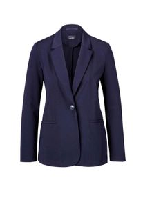 Jackenblazer GOLDNER "Damenblazer mit Reverskragen und Paspeltaschen", Damen, Gr. 52, gr&uuml;n (marine), Obermaterial: 48% Polyamid PA. 40% Viskose CV. 12% Elasthan EL., Gerade, Blazer Jackenblazer, mit formgebenden Teilungsn&auml;hte