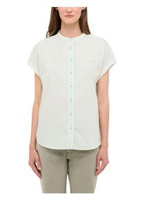 Kurzarmbluse Mustang "Damen Style Coral Springs", Damen, Gr. 38, bunt (bunt 12732), Web, 100% Baumwolle, gestreift, loose fit, Blusen Kurzarmbluse