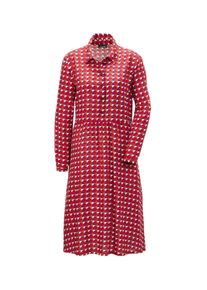 Druckkleid GOLDNER "Kurzgr&ouml;&szlig;e Bequemes Freizeitkleid mit Druck", Damen, Gr. 22, K-Gr, rosa (teerose, gemustert), Obermaterial: 100% Viskose CV., figurumspielend, Manschette, Kleider Druckkleid, Ohne