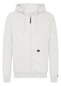 !Solid Kapuzensweatjacke SOLID "Kapuzenfleecejacke SDAUPO", Herren, Gr. L, grau (light grau melange), Obermaterial: 65% Polyester PES. 35% Baumwolle CO., Sweatjacken Kapuzensweatjacke