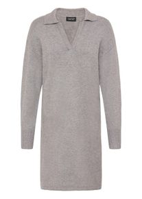 Strickkleid oxmo "Strickkleid OXBMMNERA DRESS", Damen, Gr. XL, N-Gr, grau (mid grau melange), Obermaterial: 50% Viskose CV. 27% Nylon NY. 23% Polyester PES., Kleider Strickkleid
