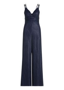 Jumpsuit Vera Mont "Jumpsuit mit Glanzeffekt", Damen, Gr. 32, EURO, blau (dunkelblau, dunkelblau), Obermaterial: 95% Polyester PES. 5% Elasthan EL., Overalls Jumpsuit